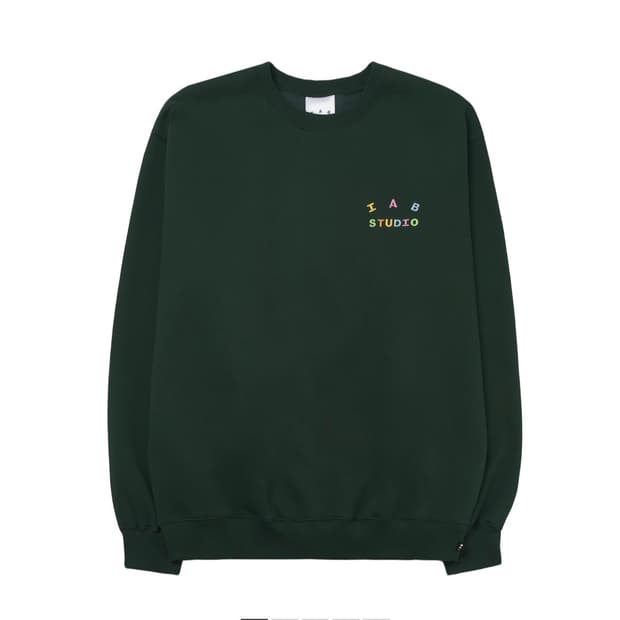 크림보다 쌈 아이앱 스튜디오 자수 스웨트셔츠 그린 S