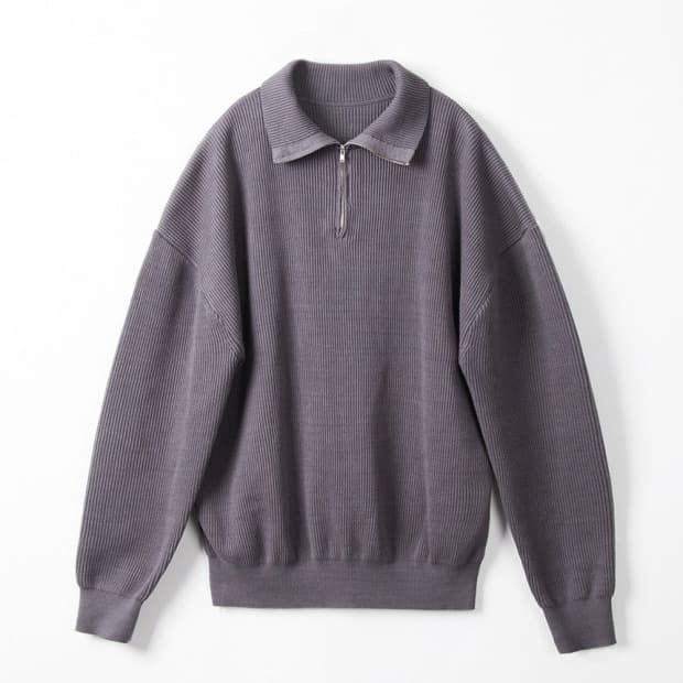 마티스더큐레이터 코튼 하프집업 니트 그레이 3사이즈