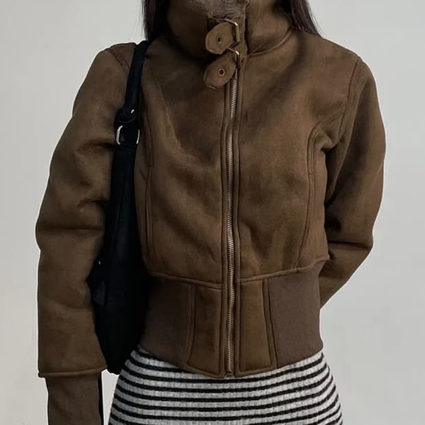 퍼 스웨이드 무스탕