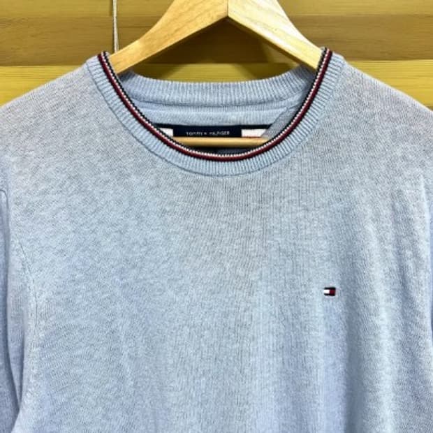 타미힐피거 남성 라운드 린넨코튼니트 S