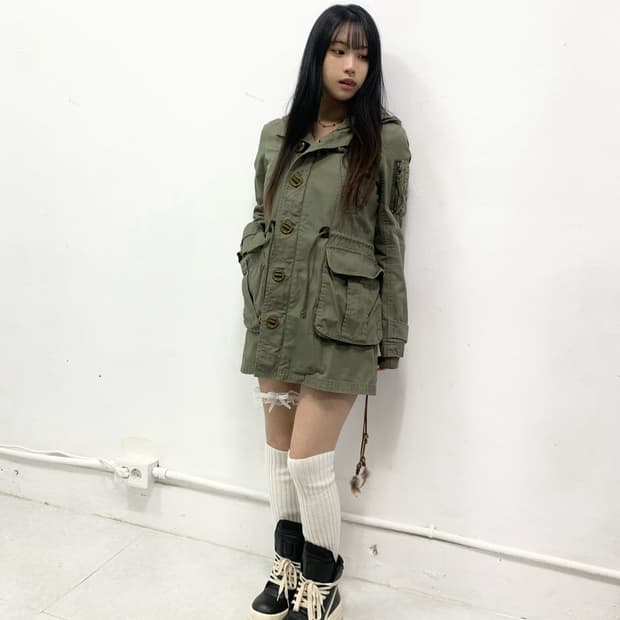 [TOMMY HILFIGER] 타미힐피거 y2k 카키 야상 자켓