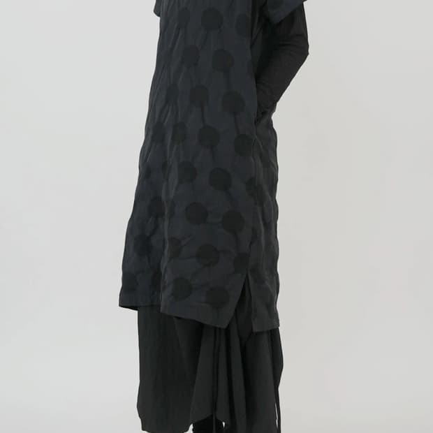 애프터먼데이 도트 텍스쳐 원피스 블랙 새상품