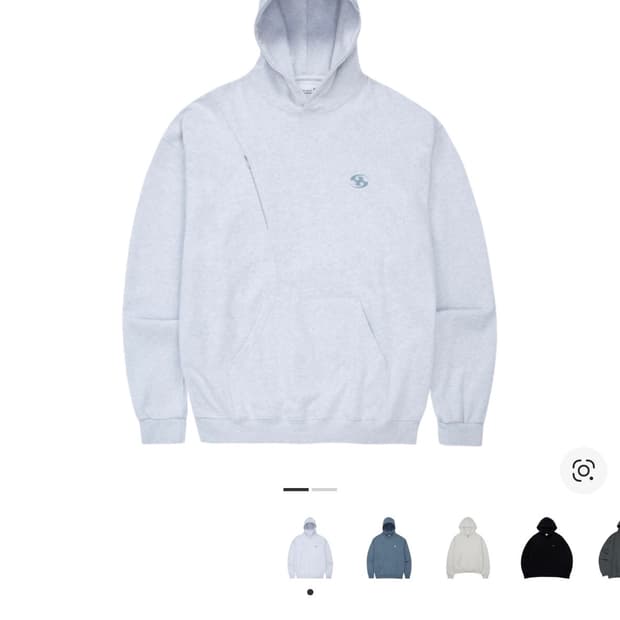 산산기어 로고 후드 화이트 멜란지 1사이즈