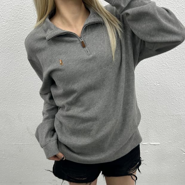 폴로 랄프로렌 옥스포드 그레이 반집업 M