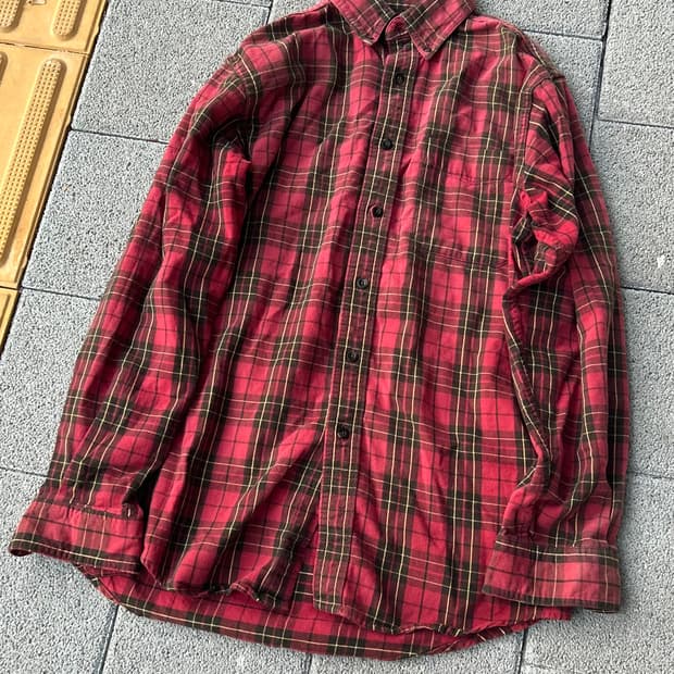 *rare* 1990s 엘엘빈 오버핏 레드 체크셔츠