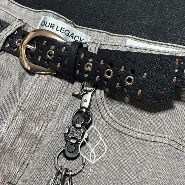 🌗 Golden punched belt / 에스닉 펀칭 골드버클 벨트