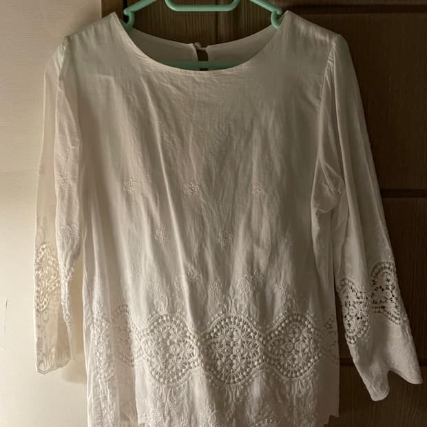 빈티지 모리걸 펀칭 자수 블라우스