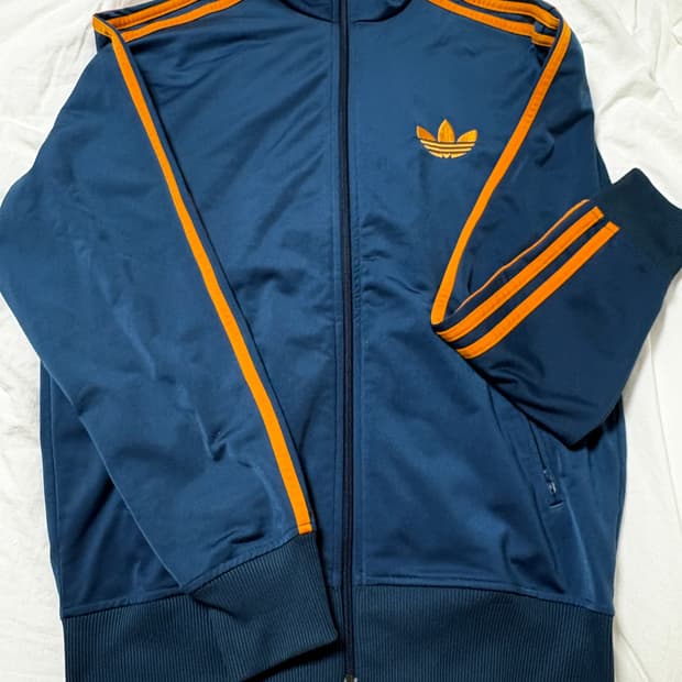 아디다스 구파 파이어버드 져지 빈티지 네이비 오렌지 stc 삼선 트랙탑