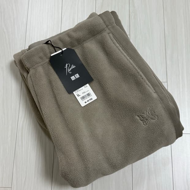 유니클로 니들스 후리스 와이드 팬츠 베이지 xl