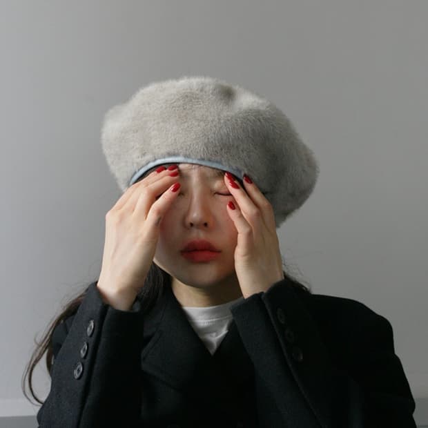 프레클 밍크 퍼 베레모 새상품