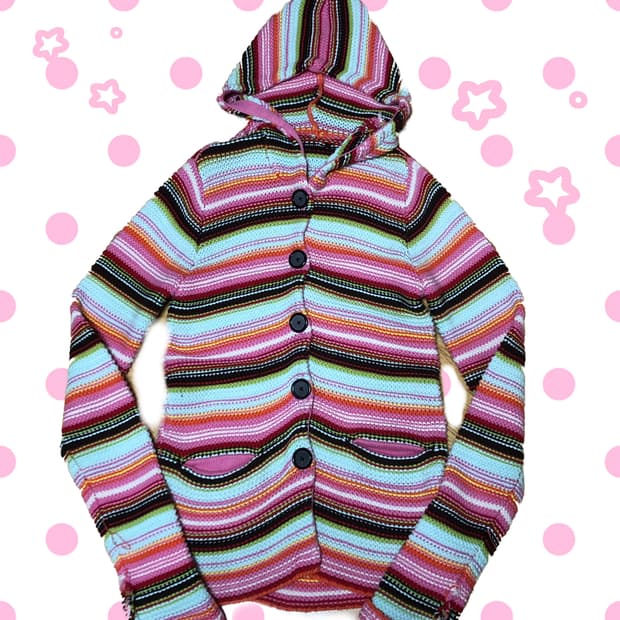 하구미 히피 니트 후드집업