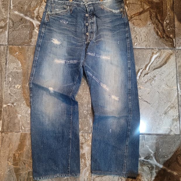 웨어하우스 덕디거 하드워시 데님팬츠 