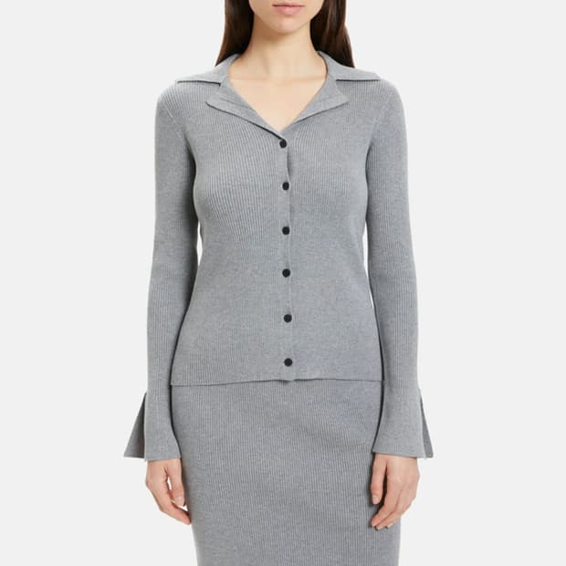 띠어리 골지 스트레치 니트 셔츠