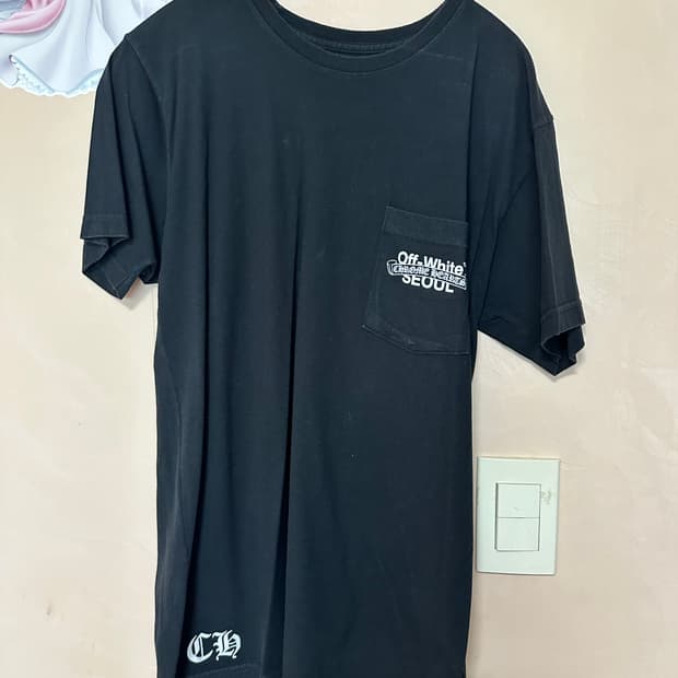 한글택) M) 크롬하츠 x 오프화이트 서울 반팔