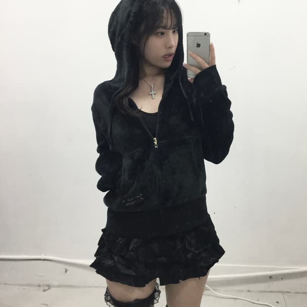 [C.O.B] 오네갸루 폭닥 골드 레터링 후드집업