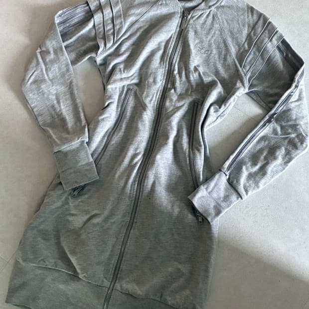 아디다스 그레이 후드집업 원피스