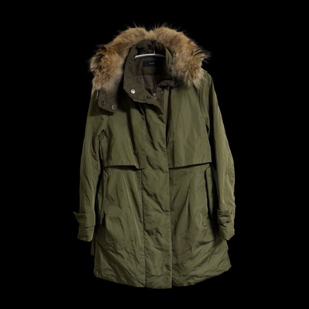 시스템 퍼 트리밍 후드 다운 점퍼