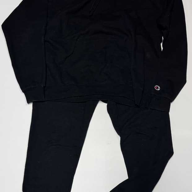 챔피온 블랙 후드티 기모 트레이닝 세트 L ~ XL