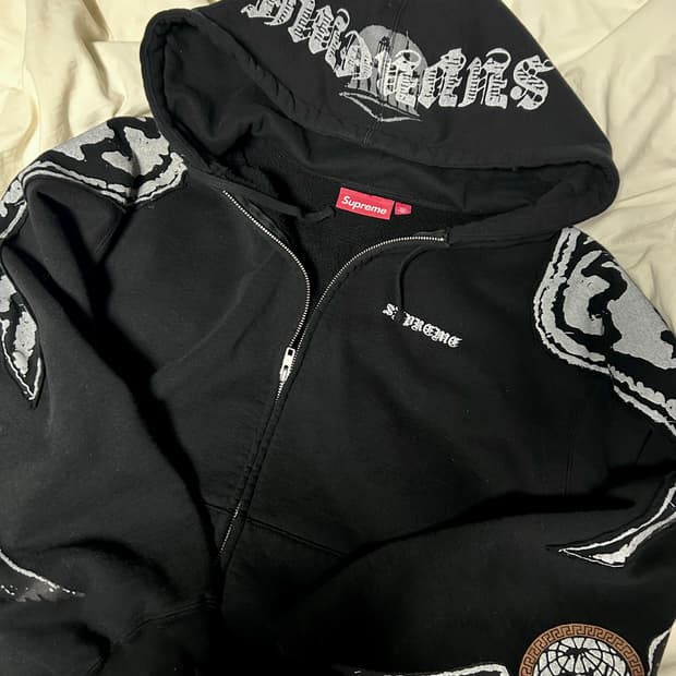 슈프림 윙스 후드집업 스웨트셔츠 블랙 25FW
