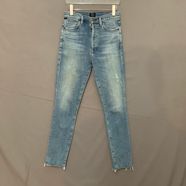 25인치 시티즌 오브 휴머니티 하이라이즈 커팅 슬릿 스판 데님 청바지