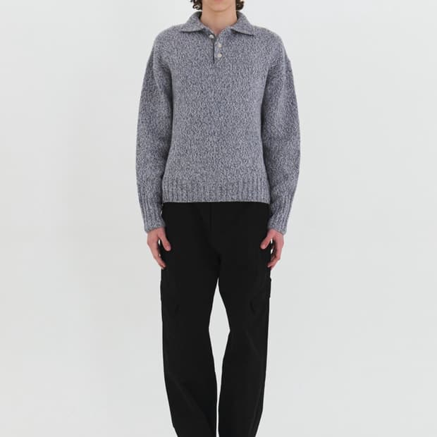 Winder MODIFIED WOOL POLO SWEATER  L