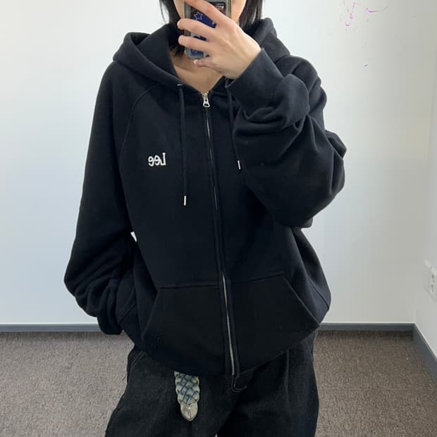 Lee 리 블랙 후드집업 