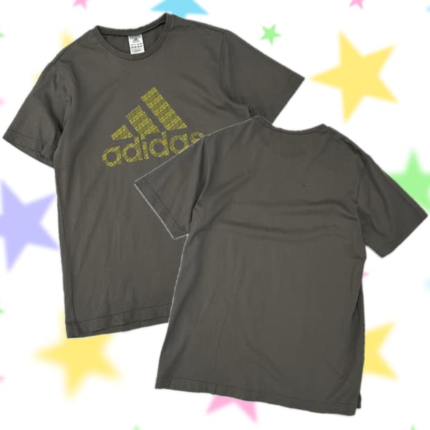 ⭐️재팬 아디다스 빅로고 애쉬 그레이 반팔티셔츠 ⭐️일본 빈티지