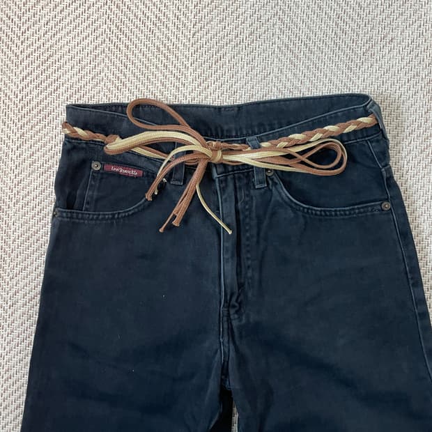 빈티지 프린지 웨스턴 웨빙 벨트 