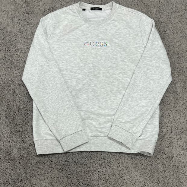 (L) 게스 로고 프린팅 맨투맨