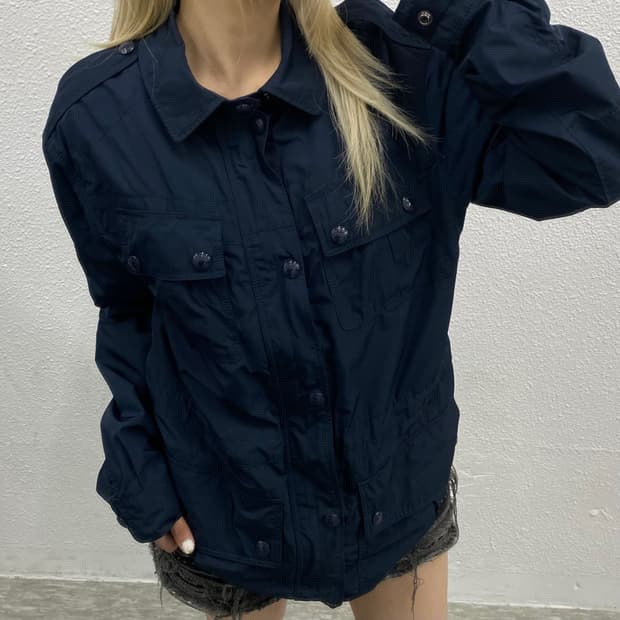 폴로 신형 체크배색 유틸리티 네이비 점퍼 자켓 S