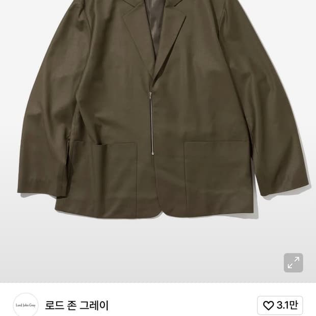 로드존그레이) Casual Zip Jacket Khaki Brown M