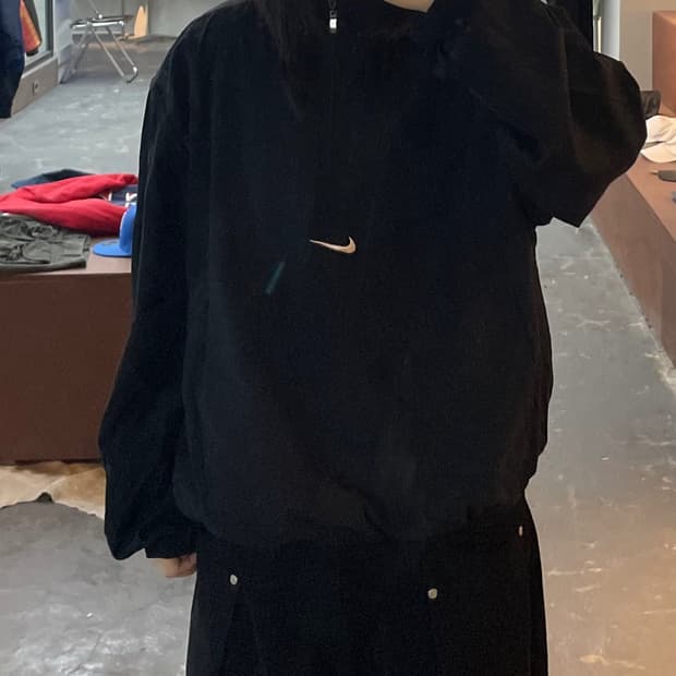 나이키 센터 스우시  올드스쿨 아노락 웜업 블랙 자켓 H2322