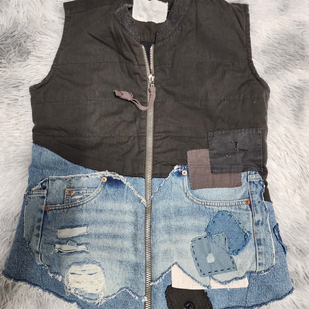 그렉 로렌(Greg Lauren)의 패치워크 데님 베스트 3사이즈