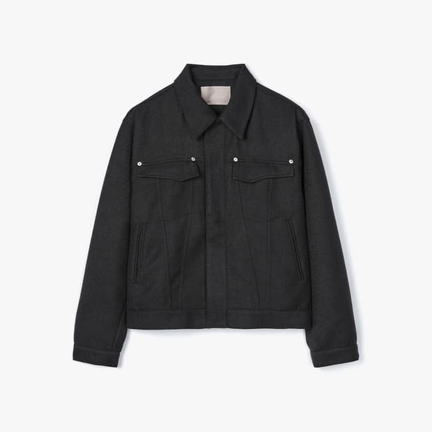 (구매) 르마드 헤링본 트러커 자켓 블랙