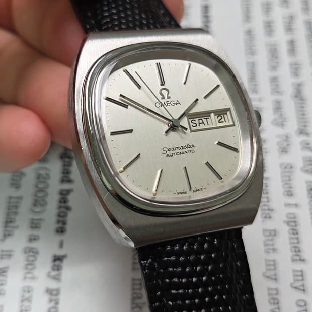 빈티지 오메가 씨마스터 테레비 데이데이트 순정 실버판 (일자형 러그 ve