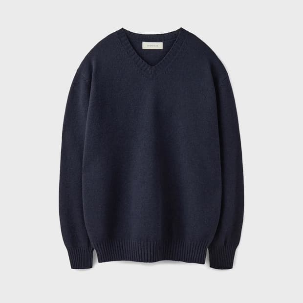 유니온블루/캐시미어울브이넥 네이비/XL