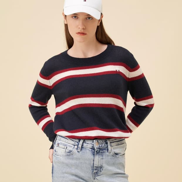 타미힐피거 니트 티셔츠 한섬