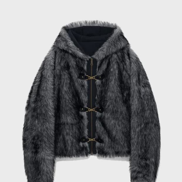 글로니MOOR REVERSIBLE FUR JACKET (CHARCOAL)