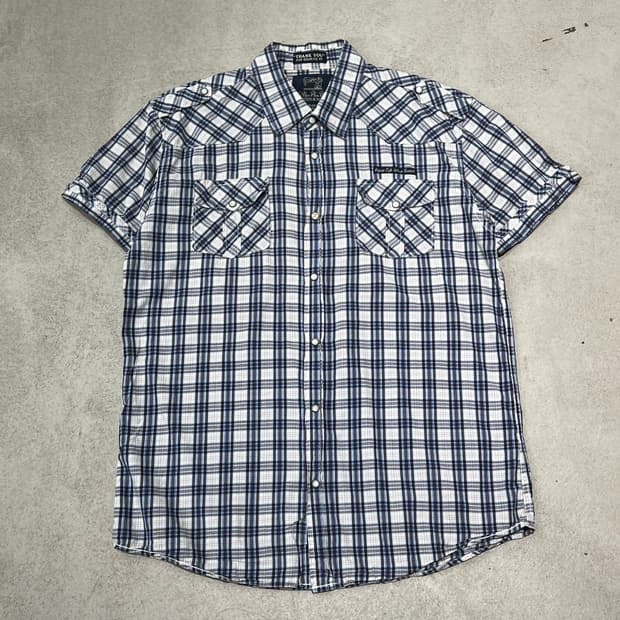 스카치앤소다 체크하프셔츠 s10589