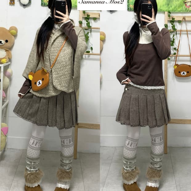 ꒰ঌ 리락쿠마 코코아 케이프 세트 ໒꒱