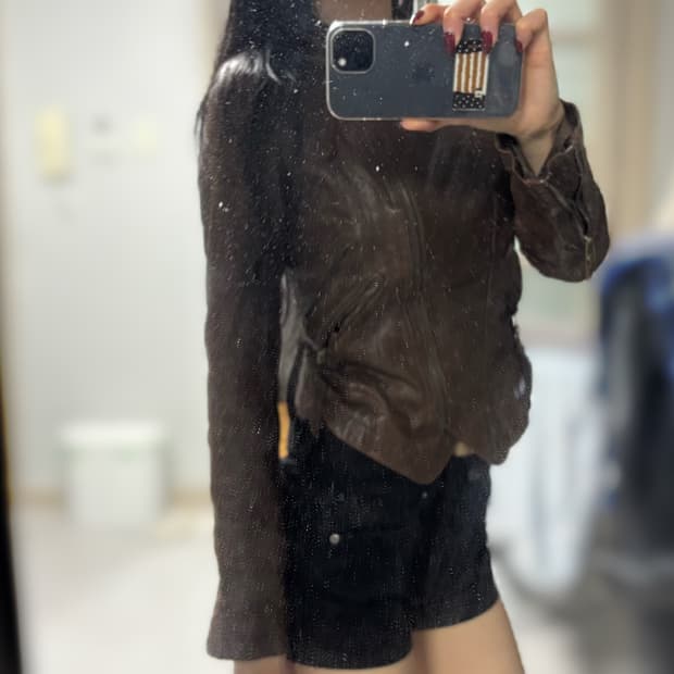 빈티지 레더자켓 브라운 