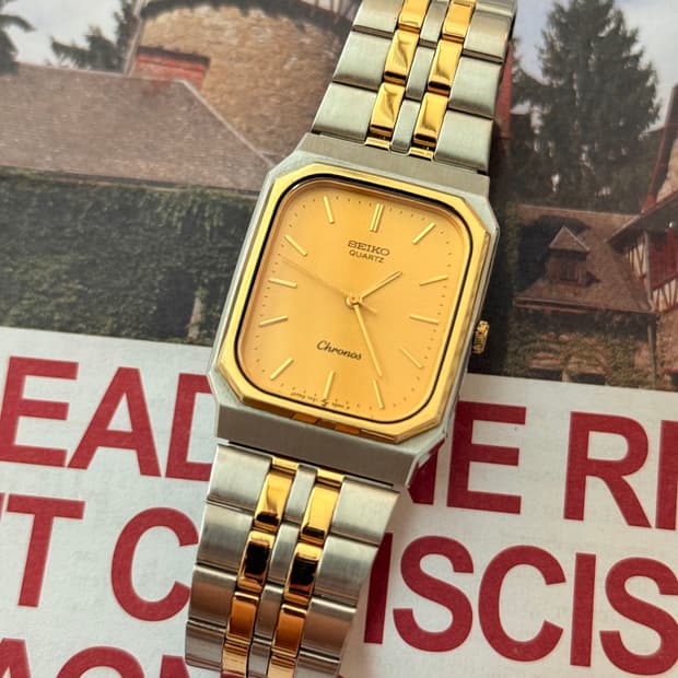 Seiko 세이코 Chronos Square Quartz Combi