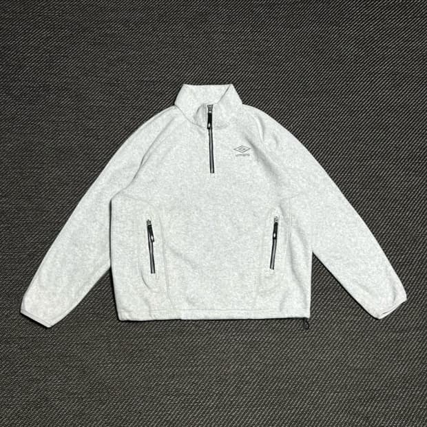 [M] Umbro 엄브로 라이트그레이 후리스 반집업 풀오버