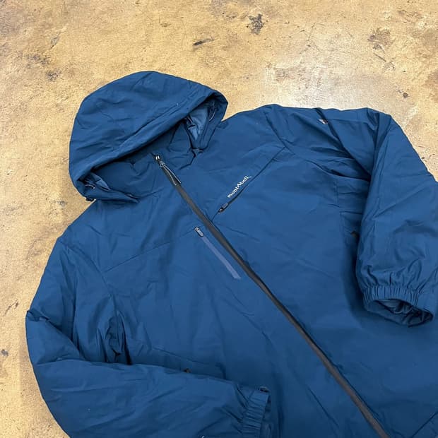 [정품/110] 몽벨 블루 후드 바람막이 자켓 b18