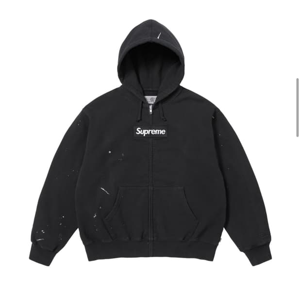 XXL)슈프림x마르지엘라 박스로고후드집업 블랙