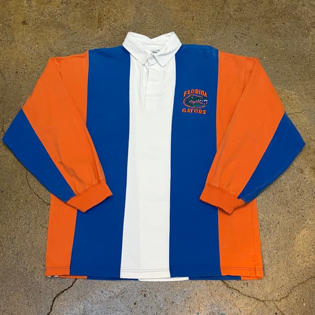 90s USA 빈티지 게이터스 스트라이프 럭비티 카라티