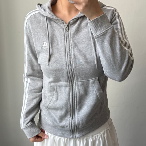 [L] 아디다스 그레이 후드집업