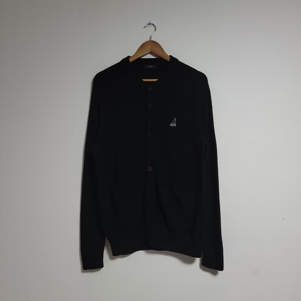 (M) KANGOL 캉골 블랙 울 가디건