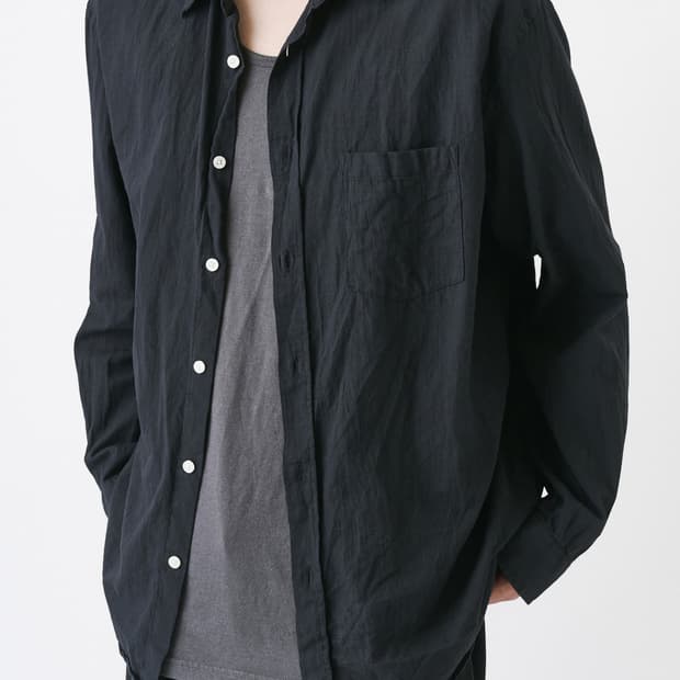 [2] 이얼즈어고 헴프 코튼 포이카 셔츠 블랙 yrs