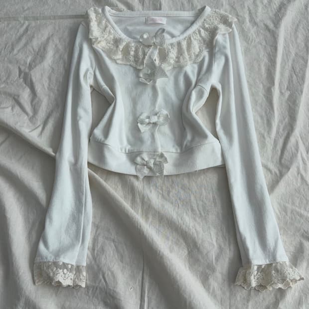 리즈리사 도트리본레이스가디건 로걀 히메갸루 라떼갸루